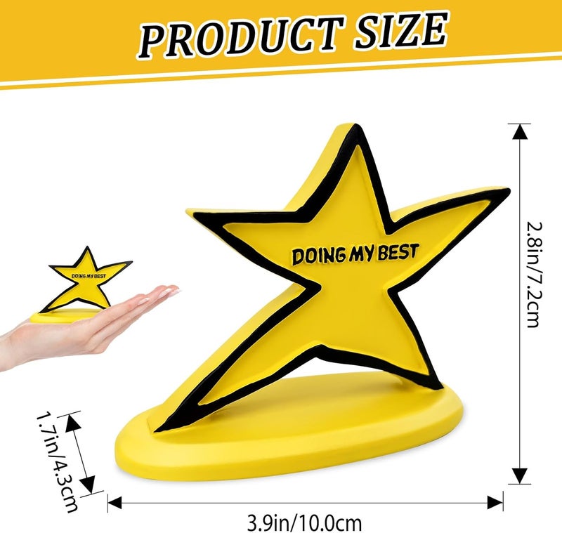 Legobayo Funny Star Trophy - Doing My Best Desk Ornament | Inspirational & Motivational Gift for Students, Employees, Kids, Friends | Cute Desktop Decor for Office, Home, School, Team Events - Image 2